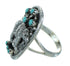 Turquoise And Genuine Sterling Silver Southwest Bear Ring Size 5-3/4 RX85691